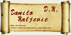 Danilo Maljević vizit kartica